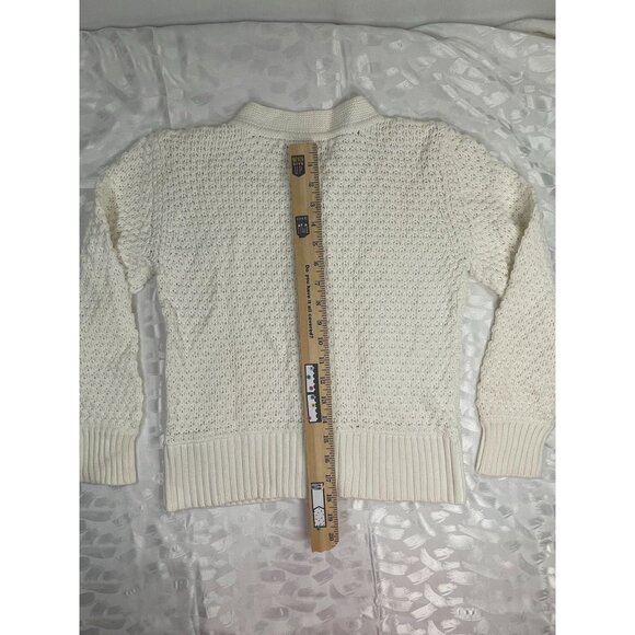 Tommy Hilfiger girls Lg Cardigan Sweater Popcorn Knit cream color Snap buttons - Picture 5 of 6
